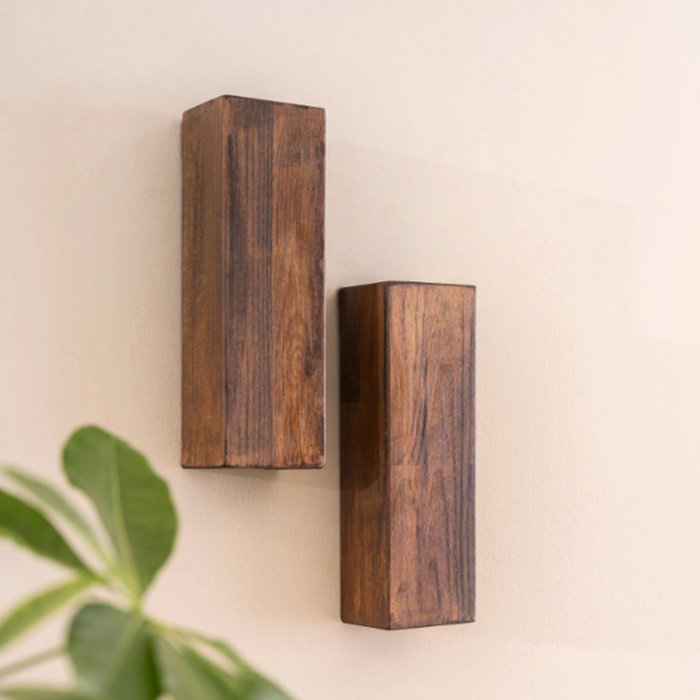 Hanah Home Raf281 Estantería de Pared de Madera Maciza (2 piezas)